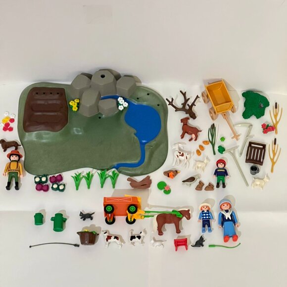 Playmobil Lot Farm Super Set 3124, Children’s Pony Wagon 3118, & Milk Maid 3007 - Picture 1 of 13